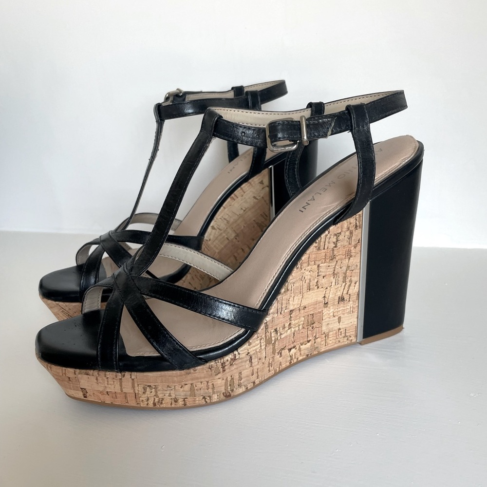 Antonio Milano black wedges great condition